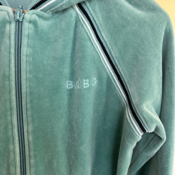 BCBG Max Azria Womens Teal Zip-Up Hoodie Jacket L - Picture 7 of 8